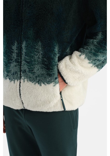 Erkek Orman Baskılı Polar Sweatshırt