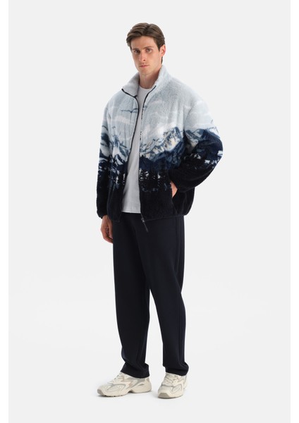 Erkek Dağ Baskılı Polar Sweatshırt fırsatları