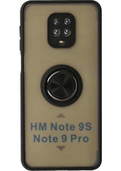 Xiaomi Redmi Note 9 Pro Kılıf Montreal Yüzüklü Silikon Kapak - Siyah