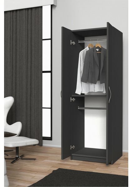 Sahar Giyinme Dolabı - Çok Amaçlı Dolap - Gardırop 60 Cm-2 Kapaklı