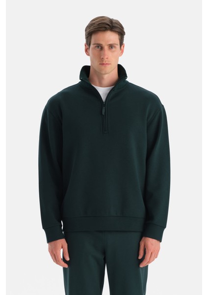 Erkek Yarım Fermuarlı Sweatshırt