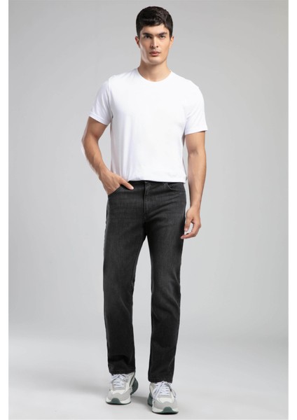 Rico Yüksek Bel Düz Kesim Düz Paça Gri Erkek Jean Pantolon