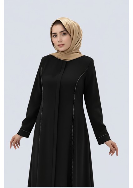 Taşlı Ferace Şık ve Rahat Tesettür Dış Giyim fırsatları