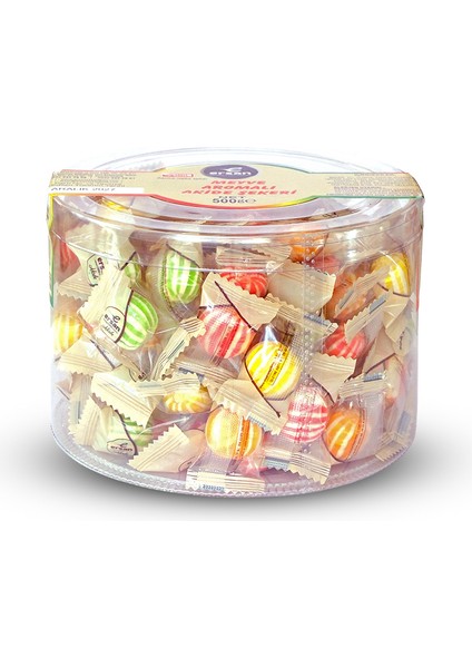 Mix Meyve Aromalı Akide Şekeri Asetat Kutulu - 500 gr