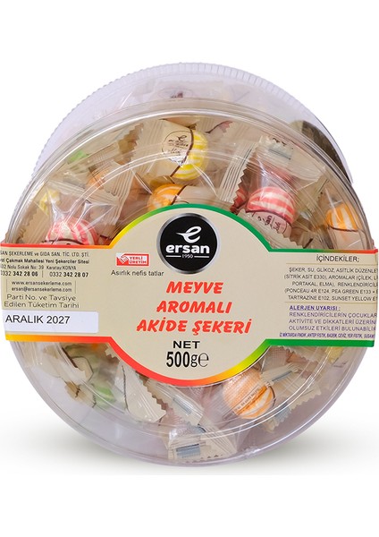 Mix Meyve Aromalı Akide Şekeri Asetat Kutulu - 500 gr fiyatları