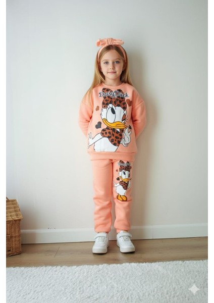 Kız Çocuk Takımı Alt Üst Set 3iplıkli Şardonlu Içi Kalın Kışlık