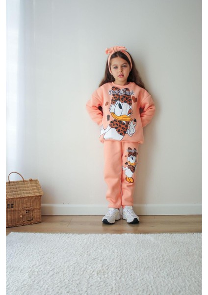 Kız Çocuk Takımı Alt Üst Set 3iplıkli Şardonlu Içi Kalın Kışlık modelleri