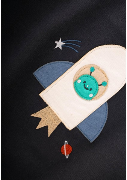 Roket Aplikeli Sweatshirt Takım 1-6 Yaş Antrasit modelleri