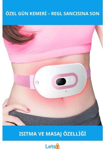 Dijital Regl Ağrısı Rahatlatıcı Isıtıcı ve Masaj Kemeri