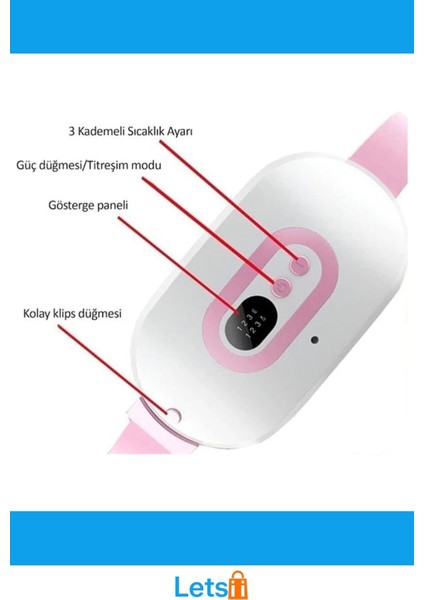 Dijital Regl Ağrısı Rahatlatıcı Isıtıcı ve Masaj Kemeri modelleri