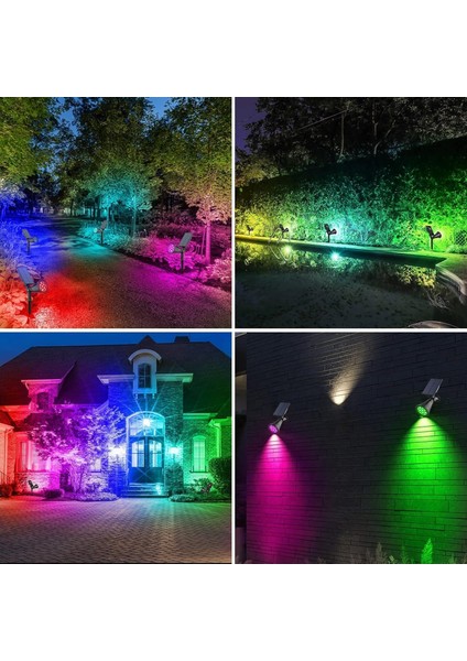 Güneş Enerjili 7 Renkli Rgb Spot Lamba su Geçirmez bahçe Ağaç Peyzaj Aydınlatma enerji Tasarruflu fırsatları