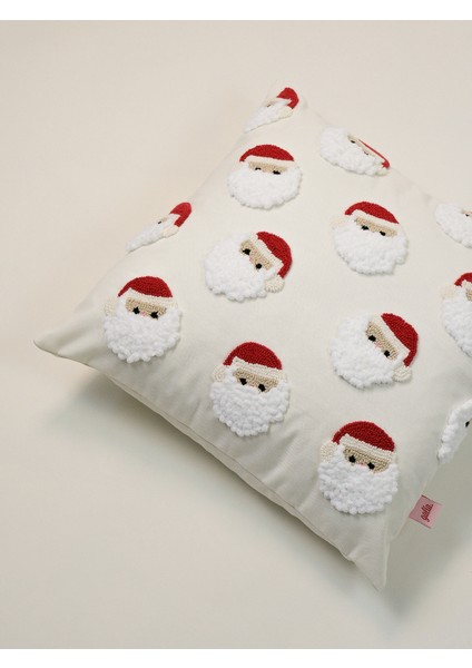 Santa Crowd Mini - Yılbaşı Serisi Noel Baba Yüz Kadife Punch Kırlent Kılıfı fırsatları