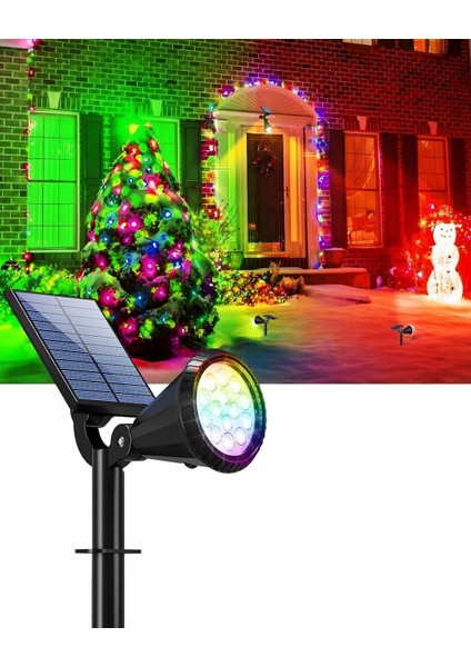 Güneş Enerjili 7 Renkli Rgb Spot Lamba su Geçirmez bahçe Ağaç Peyzaj Aydınlatma enerji Tasarruflu fiyatları