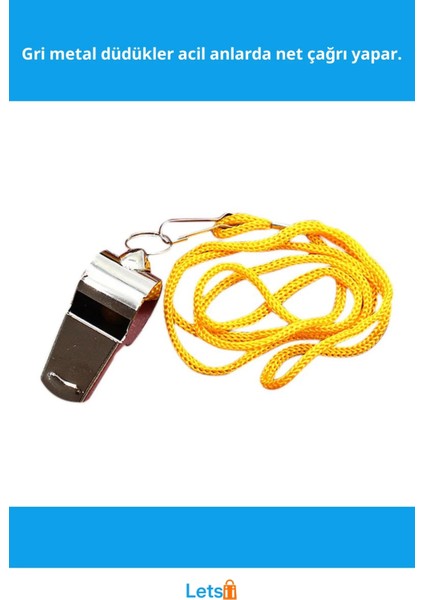 Metal Ipli Ikaz Düdüğü 4,5 cm 24 Adet Hakem ve Deprem Düdüğü fiyatları