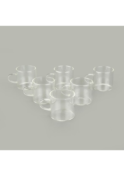 Borosilikat Cam 6'lı Kahve Fincanı Seti - Şeffaf - 125 ml fiyatları