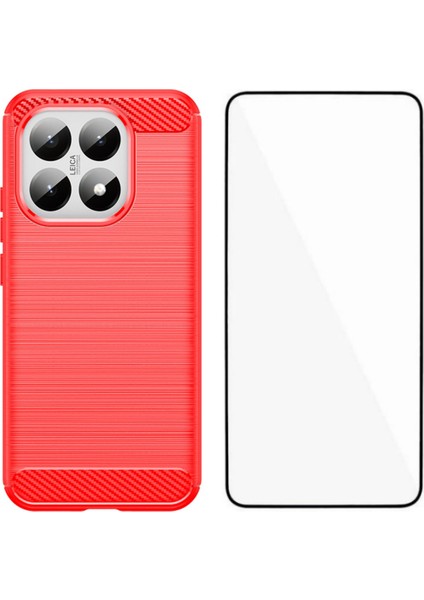 Ekran Filmi Büyük Lens Deliği Fırçalanmış Doku Tpu Telefon Kılıfı ile Xiaomi 15T Kılıfı (Yurt Dışından)