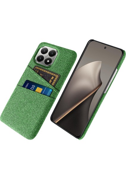 Xiaomi 15T Kılıf Kumaş + Çift Kart Yuvalı Sert Pc Telefon Kılıfı (Yurt Dışından)