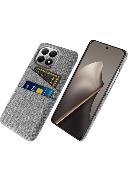 Xiaomi 15T Kılıf Kumaş + Çift Kart Yuvalı Sert Pc Telefon Kılıfı (Yurt Dışından)