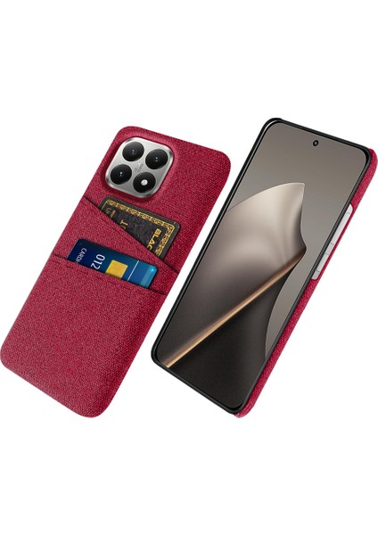 Xiaomi 15T Kılıf Kumaş + Çift Kart Yuvalı Sert Pc Telefon Kılıfı (Yurt Dışından)