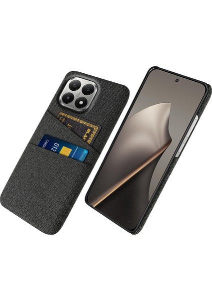Xiaomi 15T Kılıf Kumaş + Çift Kart Yuvalı Sert Pc Telefon Kılıfı (Yurt Dışından)