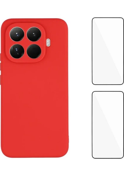 Xiaomi 15T Kılıfı Için Hassas Kesikler Düz Kenarlı Tpu Telefon Kılıfı Temperli Cam Filmi (Yurt Dışından)