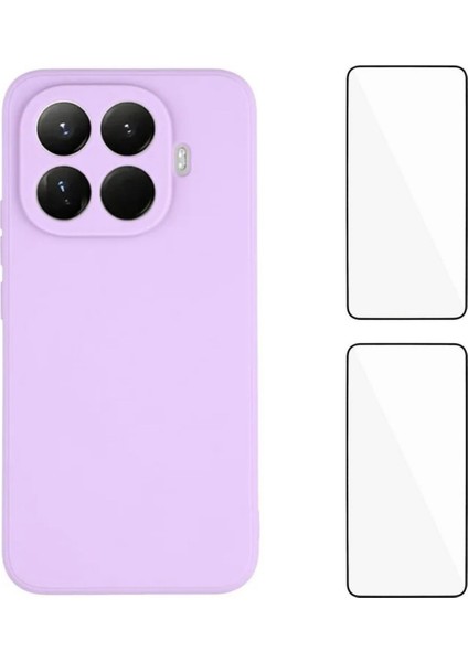 Xiaomi 15T Kılıfı Için Hassas Kesikler Düz Kenarlı Tpu Telefon Kılıfı Temperli Cam Filmi (Yurt Dışından)