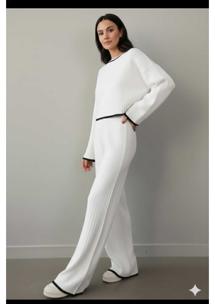 New Deux Kadın Çoban Dikişli Triko Takım fiyatları