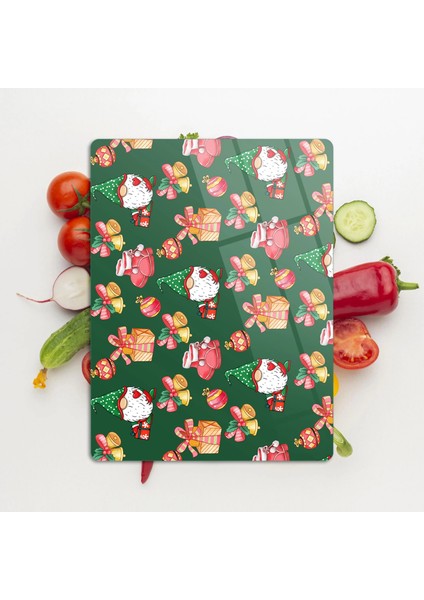 Cam Kesme Tahtası ve Sunumluk Noel Yılbaşı Desenli 20 x 30 cm modelleri
