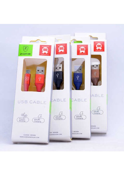 Kahverengi Metal Uçlu 8600 Micro USB Kablo modelleri