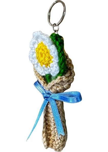 2770 El Yapımı Papatya Temalı Örgü Mini Anahtarlık fırsatları