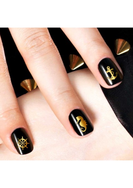 Artikel Deniz Temalı Metalik Tırnak Sticker, Nail Sticker, Nail Art modelleri