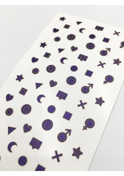 Artikel Mor Karışık Şekiller Metalik Tırnak Sticker, Nail Sticker fiyatları