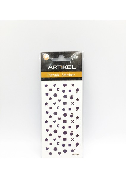 Artikel Mor Karışık Şekiller Metalik Tırnak Sticker, Nail Sticker fırsatları