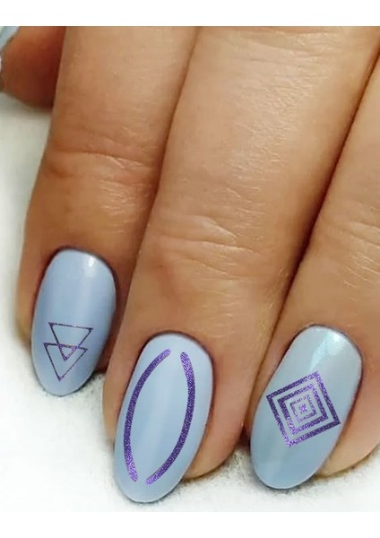 Artikel Mor Etnik Çizgiler Metalik Tırnak Sticker, Nail Sticker, Nail Art