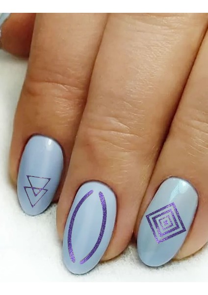 Artikel Mor Etnik Çizgiler Metalik Tırnak Sticker, Nail Sticker, Nail Art fırsatları