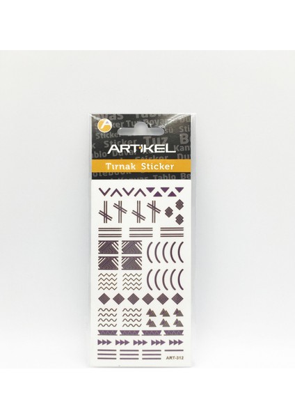 Artikel Mor Etnik Çizgiler Metalik Tırnak Sticker, Nail Sticker, Nail Art indirimleri