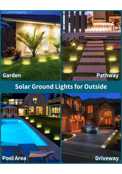 4’lü Güneş Enerjili Solar Yer Bahçe Lambası Zemin Aydınlatma su Geçirmez Yol aydınlatması Beyaz Işık fiyatları
