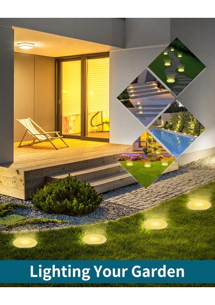 4’lü Güneş Enerjili Solar Yer Bahçe Lambası Zemin Aydınlatma su Geçirmez Yol aydınlatması Beyaz Işık modelleri