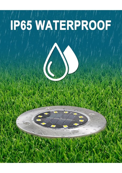 4’lü Güneş Enerjili Solar Yer Bahçe Lambası Zemin Aydınlatma su Geçirmez Yol aydınlatması Beyaz Işık indirimleri