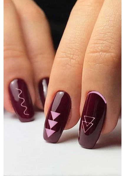 Artikel Pembe Etnik Çizgiler Metalik Tırnak Sticker, Nail Sticker, Nail Art