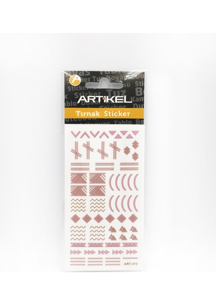 Artikel Pembe Etnik Çizgiler Metalik Tırnak Sticker, Nail Sticker, Nail Art fırsatları