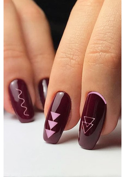 Artikel Pembe Etnik Çizgiler Metalik Tırnak Sticker, Nail Sticker, Nail Art indirimleri