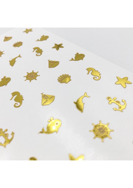 Artikel Deniz Temalı Metalik Tırnak Sticker, Nail Sticker, Nail Art fırsatları