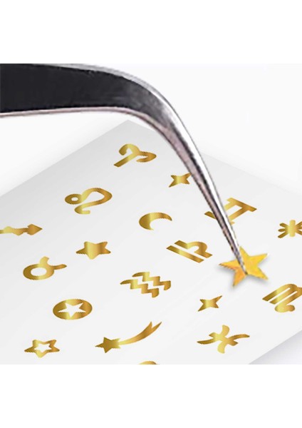 Artikel Deniz Temalı Metalik Tırnak Sticker, Nail Sticker, Nail Art