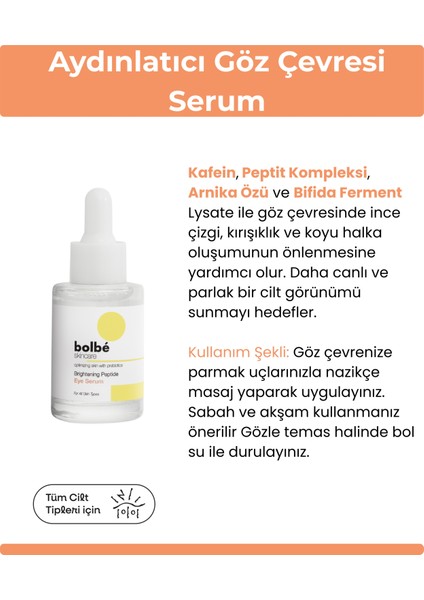 Göz Altı Torbalanma ve Koyu Halka Karşıtı, Kafein İçeren Göz Çevresi Serumu - 30 ml modelleri