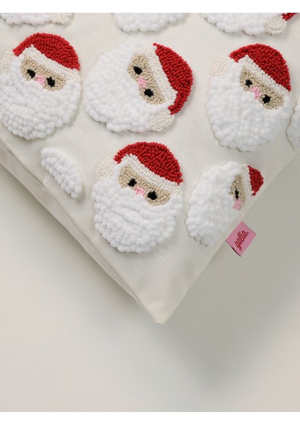 Santa Crowd - Yılbaşı Serisi Noel Baba Yüz Kadife Punch Kırlent Kılıfı modelleri