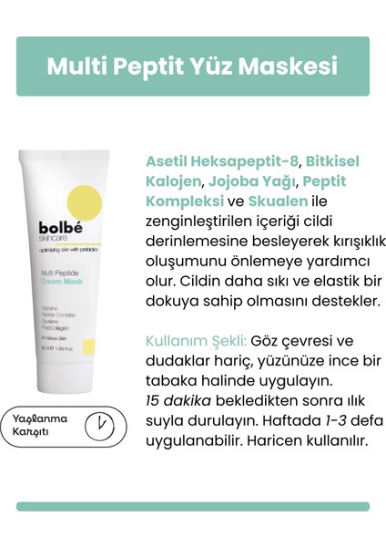 Dolgunlaştırıcı, Onarıcı ve Elastikiyet Arttırıcı Multi Peptit Kompleksli Krem Maske - 50 ml modelleri
