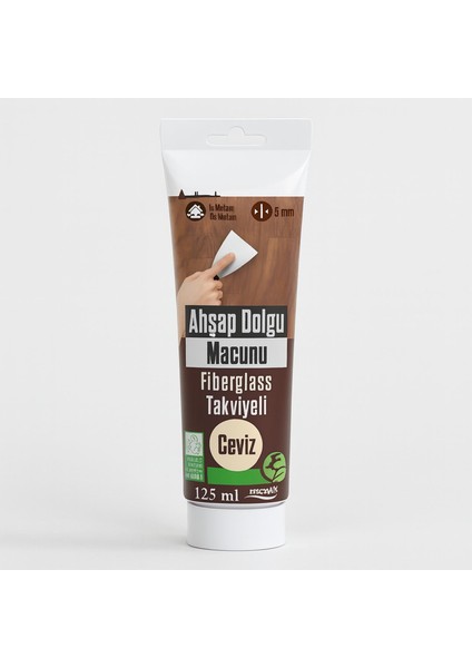 Kullanım Hazır Ahşap Parke Tamir Macunu Ceviz Renk Mobilya Masa Dolgu Çatlak Çizik Giderici 125 ml