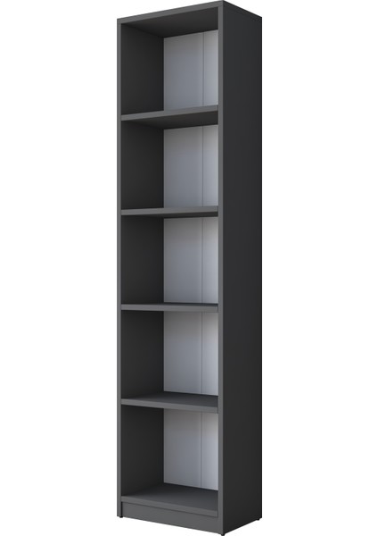 HC111 Kitaplık 5 Raflı Çalışma Odası Kütüphane Modern Duvar Rafı Antrasit fırsatları
