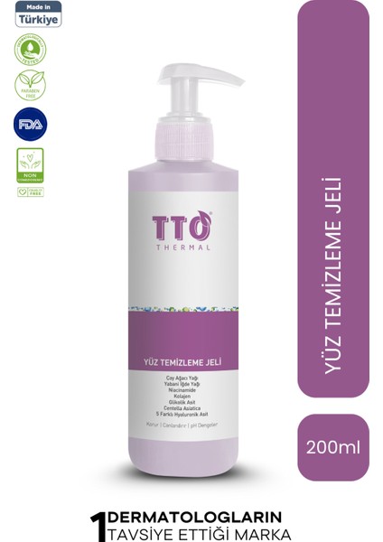 Yüz Temizleme Jeli 200 ml Normal, Akneli, Rozalı Ciltlerde (Çay Ağacı Yağı / Tea Tree Oıl)